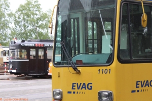 M8C 1101 und GT8 13 im Nahverkehrsmuseum