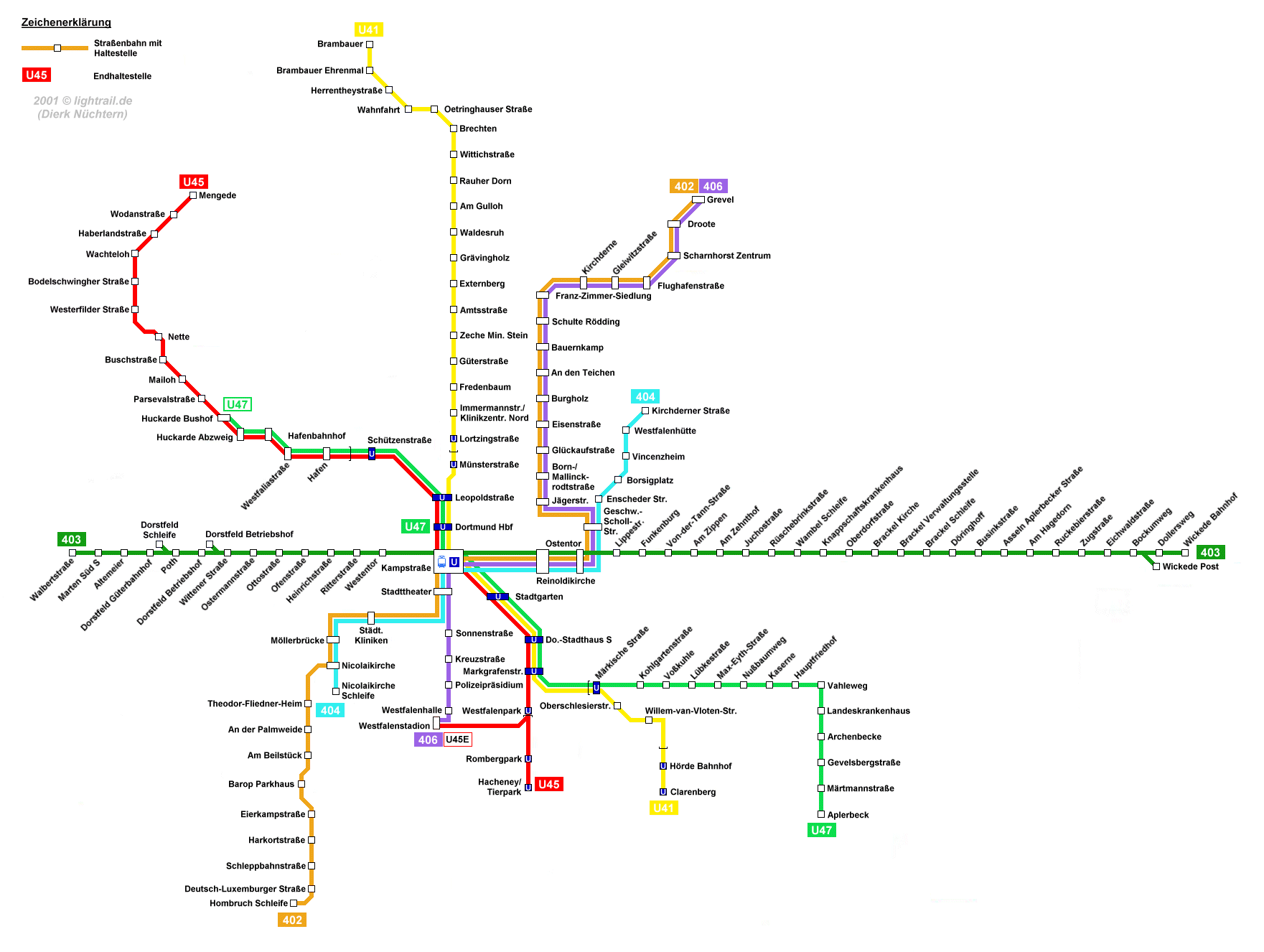 Linienplan Dortmund 1985